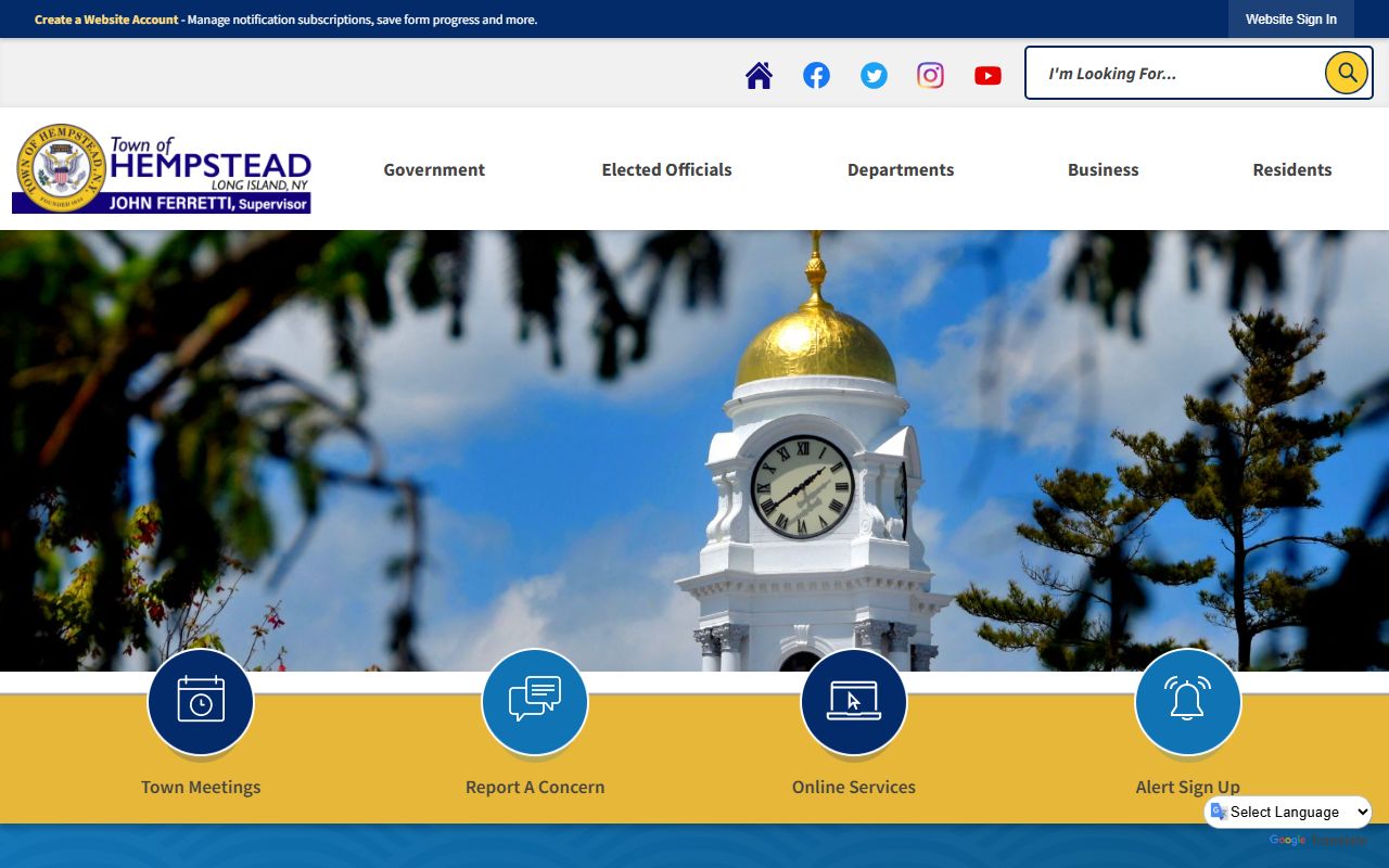 Town of Hempstead official website for criminal records information