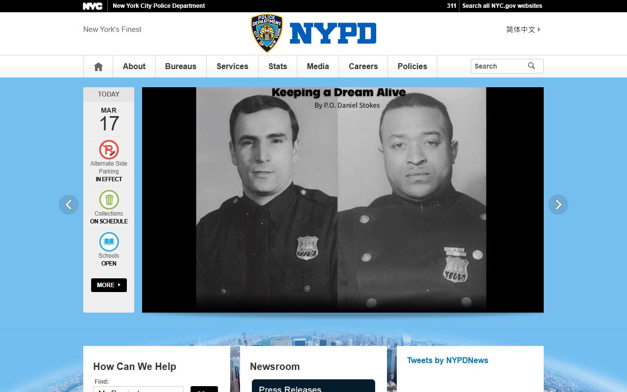 NYPD official website for New York City criminal records