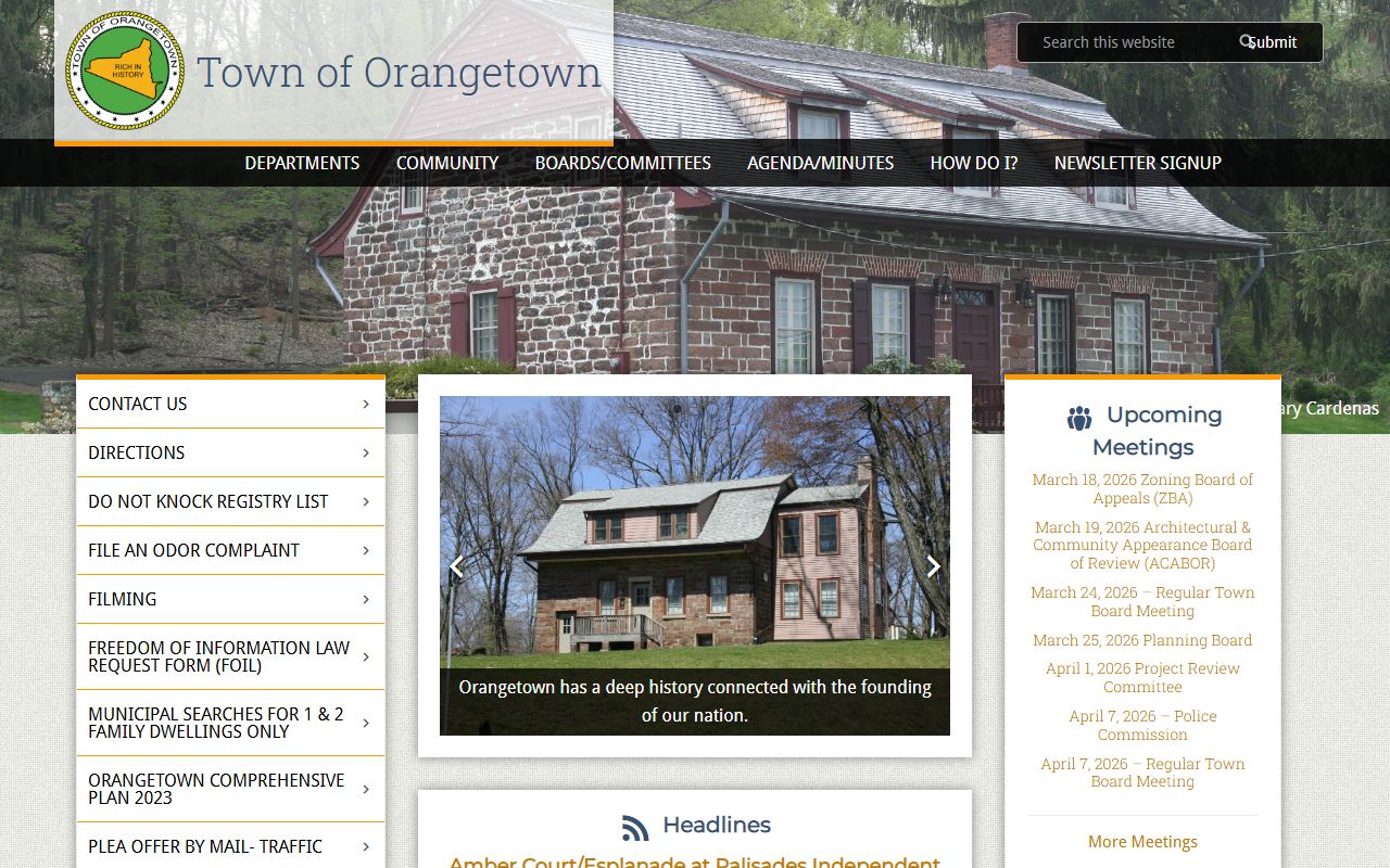 Town of Orangetown official criminal records resources