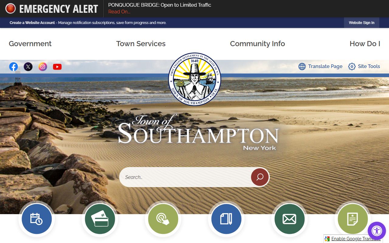 Town of Southampton official criminal records resources