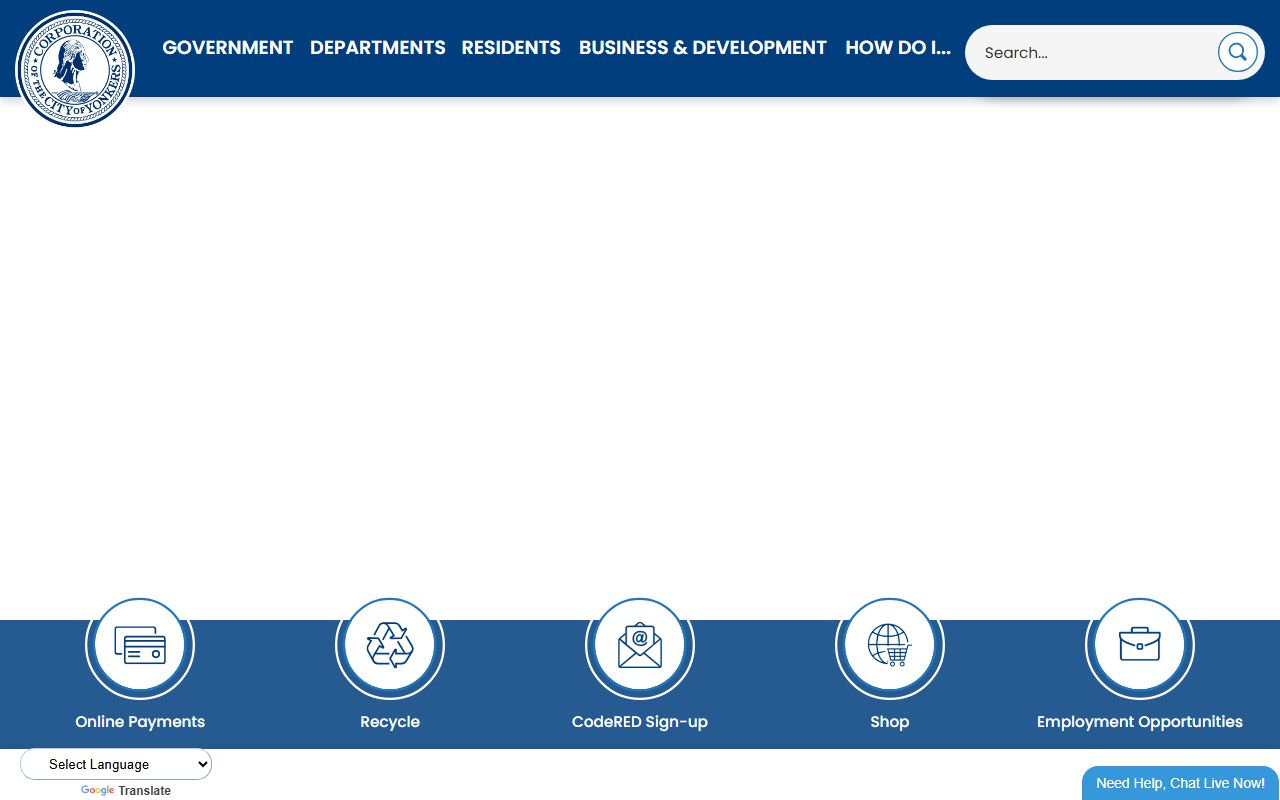 City of Yonkers official website for criminal records
