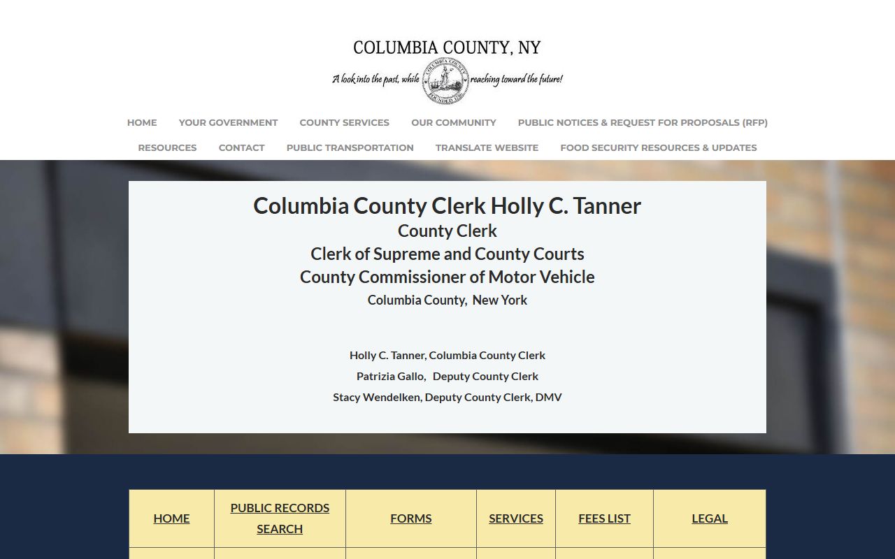 Columbia County Clerk office for criminal records searches