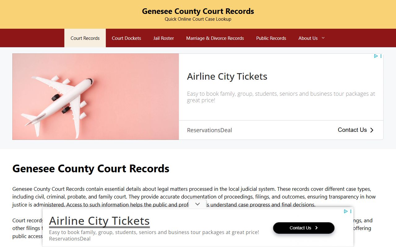 Genesee County Courts criminal records search
