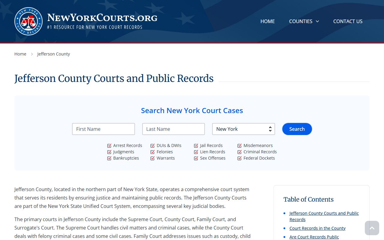 Jefferson County court records search portal for criminal cases