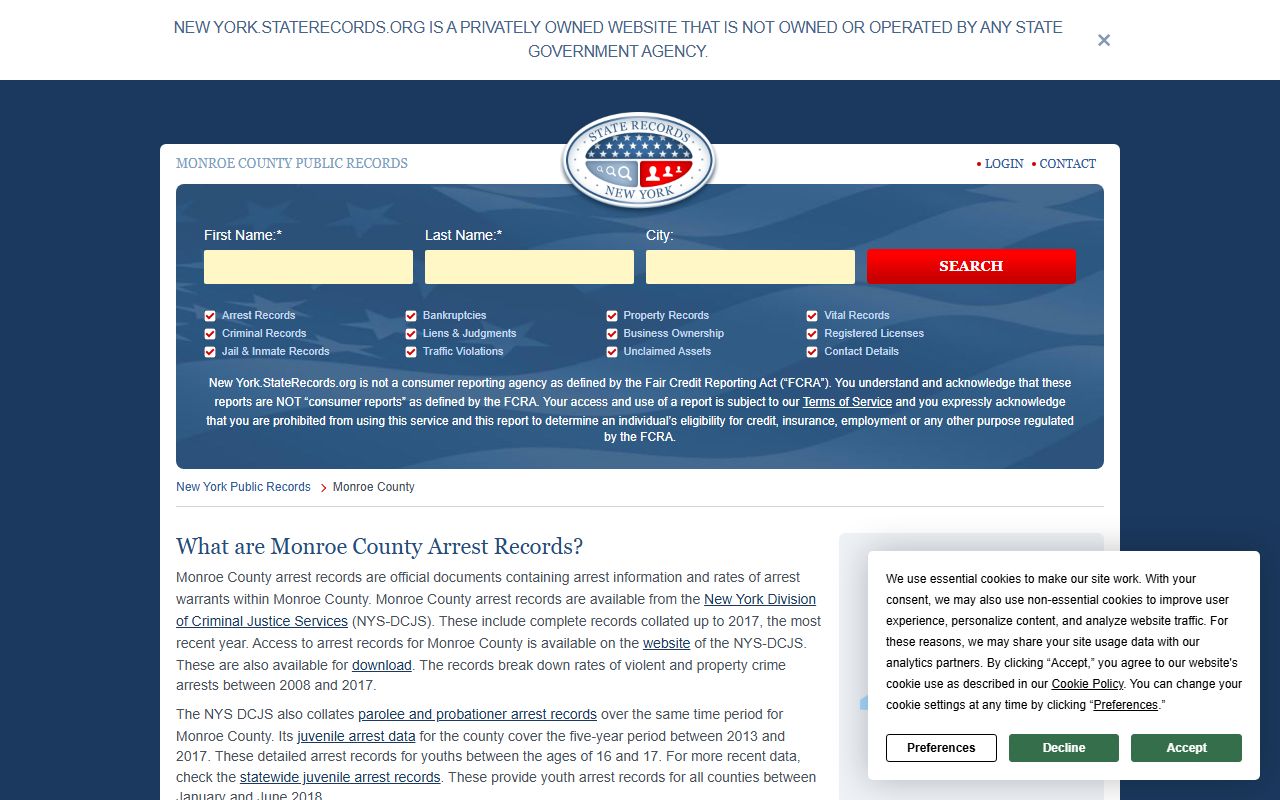 Monroe County criminal records search resources
