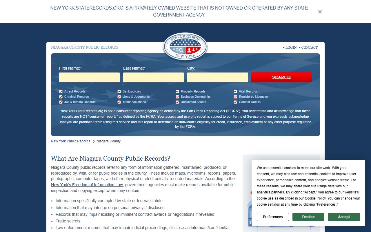 Niagara County criminal records search resources
