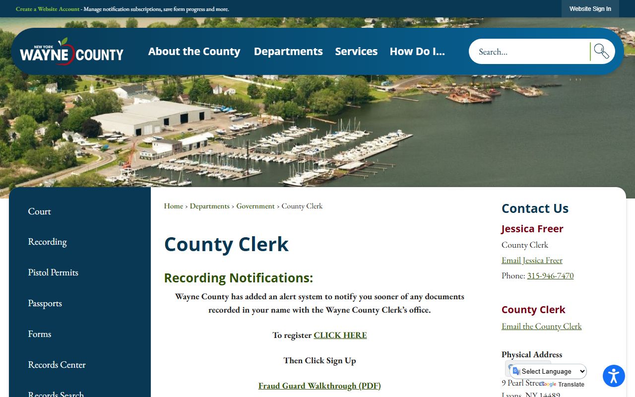Wayne County Clerk office for criminal records searches